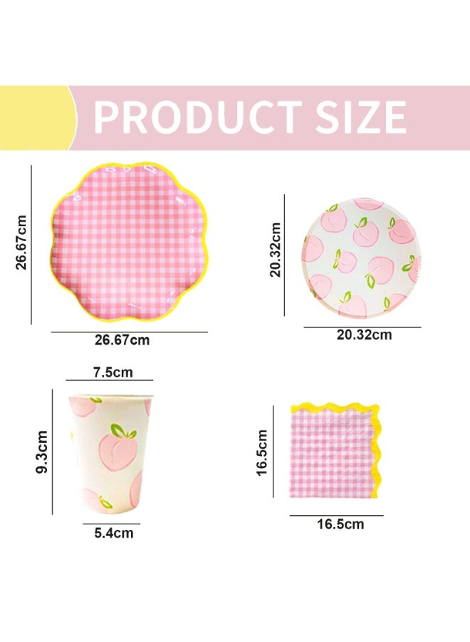 Home Smart Fruit Series Dessert Plates (8" & 10.5"), Cups (9oz, 8 Pcs), Napkins (6.5" x 6.5", 16 Pcs) - Elegant Fruit Series Set for Parties, Gatherings, Birthday and Special Occasions - Image 2